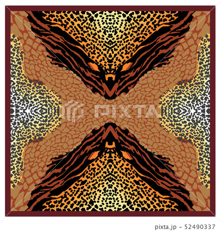 Silk scarf with abstract animal print. Silk scarf with abstract animal print. 52490337