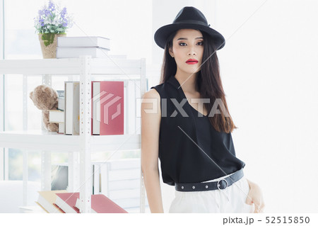 Asian model woman standing and pompous.. 52515850