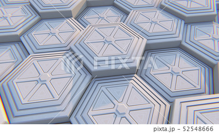 White geometric hexagonal abstract background. 3D White geometric hexagonal abstract background. 3D 52548666