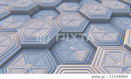 White geometric hexagonal abstract background. 3D White geometric hexagonal abstract background. 3D 52548669