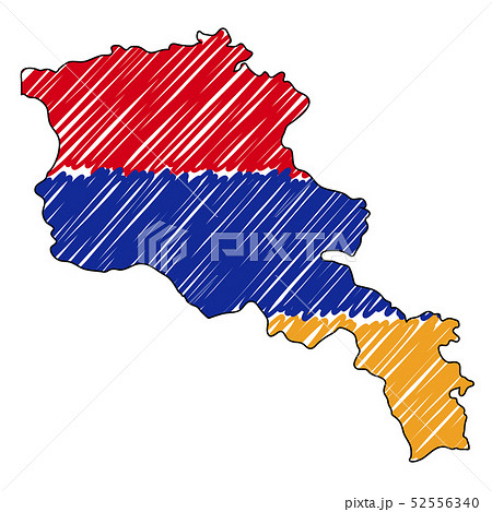 Armenia map hand drawn sketch. Vector concept illustration flag, childrens drawing, scribble map Armenia map hand drawn sketch. Vector concept illustration flag, childrens drawing, scribble map 52556340