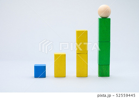 積み木　つみき　グラフ　カラフル　デザイン素材 52559445