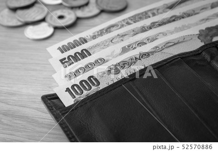 紙幣4種 小銭 全種類 お金 紙幣4種 小銭 全種類 お金 52570886