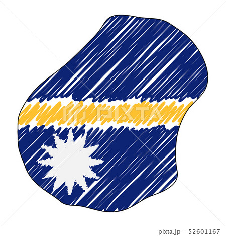 Nauru map hand drawn sketch. Vector concept illustration flag, childrens drawing, scribble map Nauru map hand drawn sketch. Vector concept illustration flag, childrens drawing, scribble map 52601167