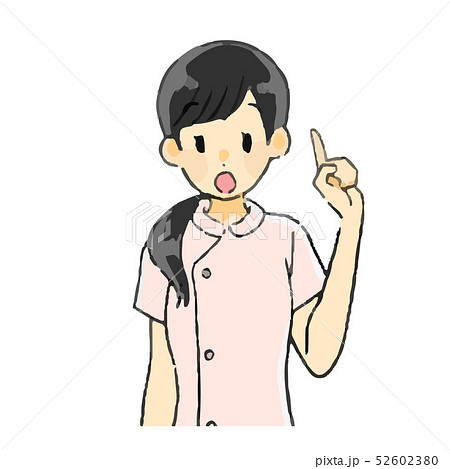 看護師女性 人差し指を立てるのイラスト素材 52602380 Pixta