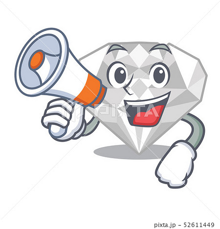 With megaphone white diamond in the cartoon shape 52611449