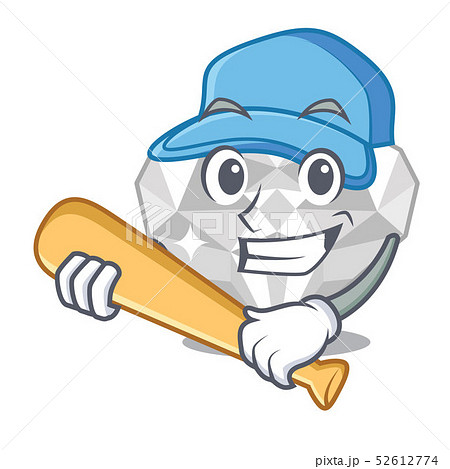 Playing baseball white diamond in the cartoon shape 52612774