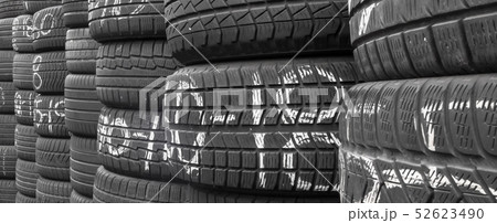 Pile of new car tire 52623490
