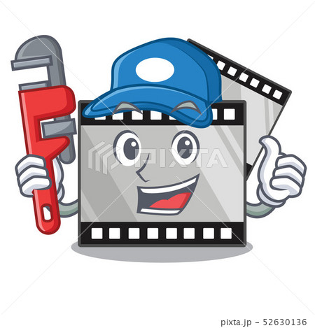 Plumber stripe film above wooden cartoon table 52630136
