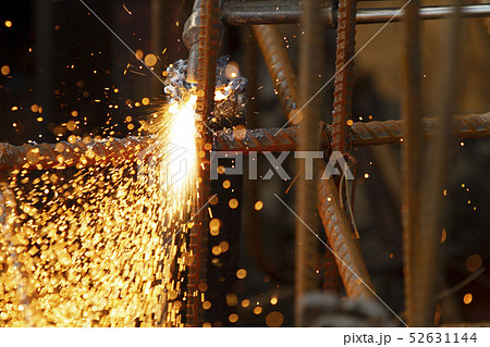 Metal cutting with acetylene torch. Metal cutting with acetylene torch. 52631144