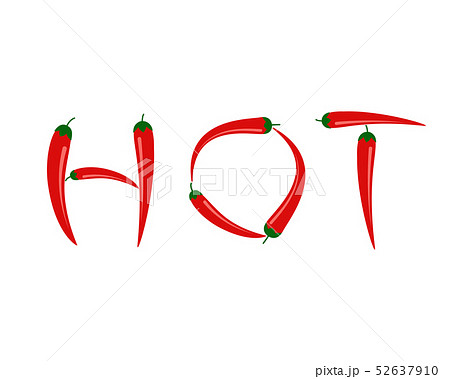 Vector illustration of red chili peppers in 'HOT' Vector illustration of red chili peppers in 'HOT' 52637910