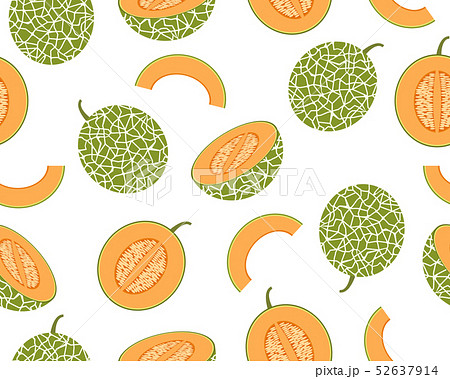 Seamless pattern of fresh cantaloupe melon Seamless pattern of fresh cantaloupe melon 52637914