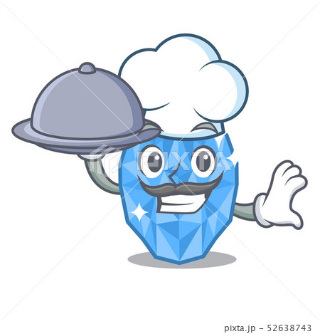 Chef with food aquamarine gem isolated with the mascot 52638743