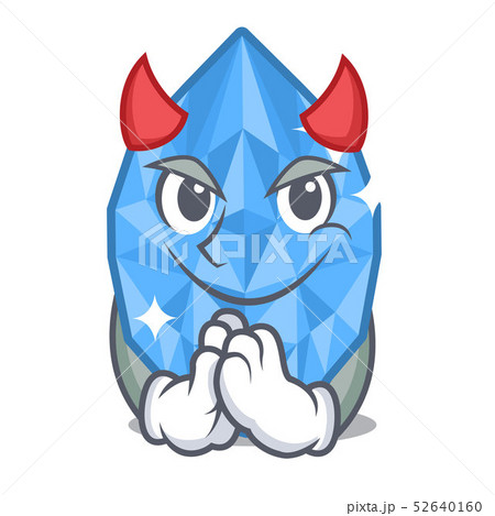 Devil aquamarine gem isolated with the mascot Devil aquamarine gem isolated with the mascot 52640160