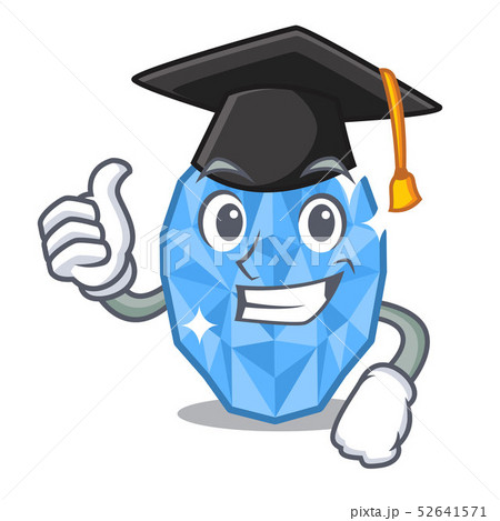 Graduation aquamarine gem in the character shape 52641571