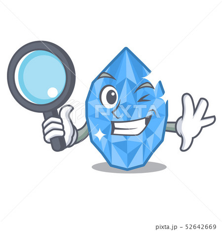 Detective aquamarine gem in the character shape Detective aquamarine gem in the character shape 52642669