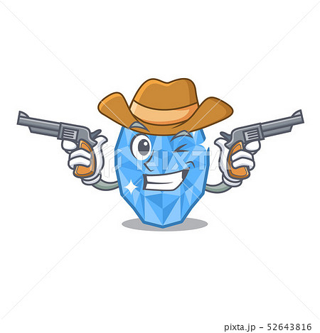 Cowboy aquamarine gem in a cartoon box 52643816