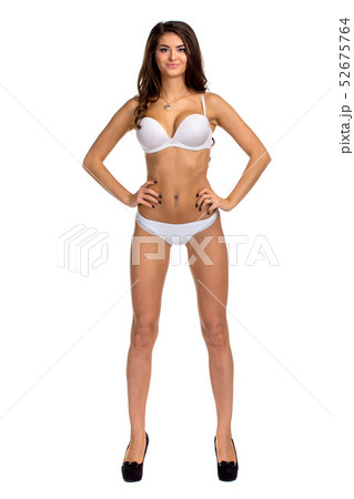 Cutie girl in a very expensive and beautiful lingerie, isolated. 52675764