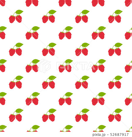 Seamless pattern. Branches with red berries on white background. Seamless pattern. Branches with red berries on white background. 52687917