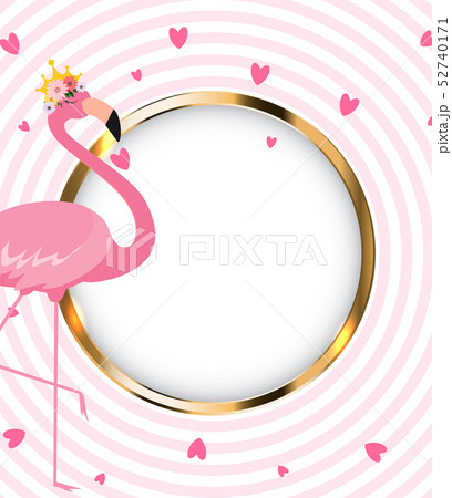 Beautiful Little Princess Pink Flamingo in Golden 52740171