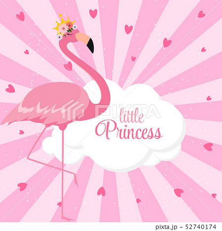 Beautiful Little Princess Pink Flamingo in Golden Beautiful Little Princess Pink Flamingo in Golden 52740174