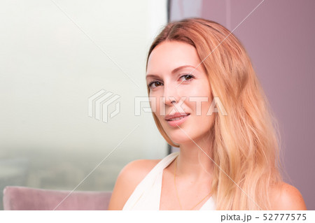 Close-up macro portrait of beautiful young adult 52777575