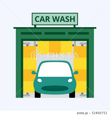 Car wash isolated on blue background Car wash isolated on blue background 52800752