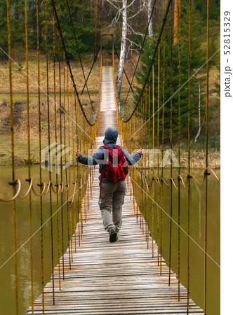 the way over the hanging bridge over the spring the way over the hanging bridge over the spring 52815329