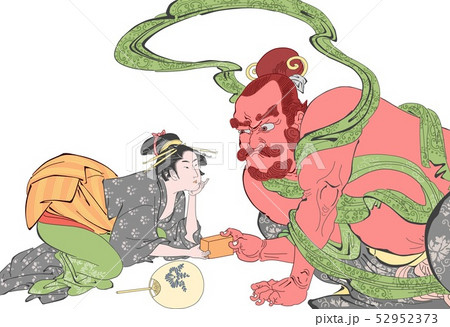 歌麿のおきたと仁王の枕引き 52952373