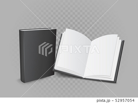 open and closed book on gray background open and closed book on gray background 52957054