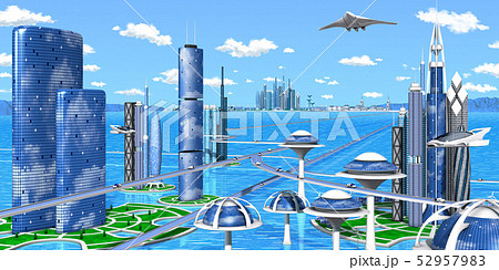 海洋未来都市wideのイラスト素材