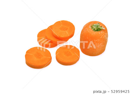 Carrot slices isolated on white background. 52959425