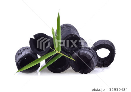 Bamboo charcoal isolated on white background. 52959484