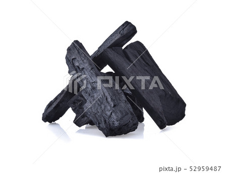 Natural wood charcoal, traditional charcoal or 52959487