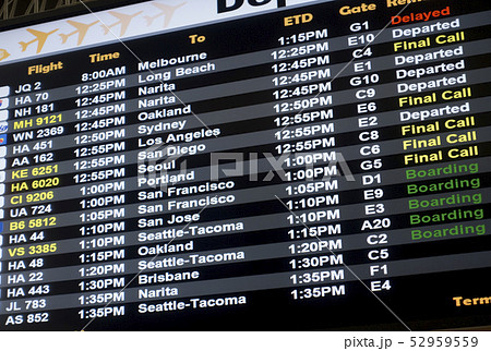【空港】飛行機の運航状況 フライトインフォメーション 【空港】飛行機の運航状況 フライトインフォメーション 52959559