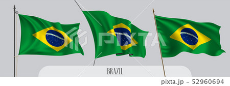 Set of Brazil waving flag on isolated background 52960694