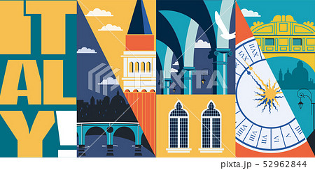 Travel to Italy vector skyline illustration, Travel to Italy vector skyline illustration, 52962844