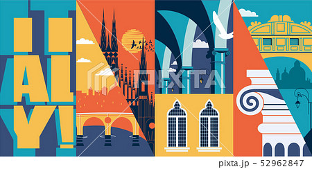 Travel to Italy vector banner, illustration. City Travel to Italy vector banner, illustration. City 52962847
