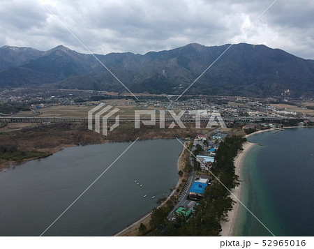 空撮　琵琶湖　近江舞子水泳場 52965016