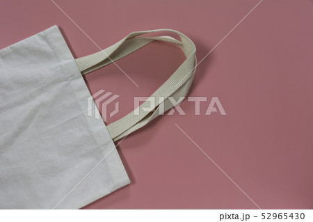 White tote bag canvas fabric. Cloth shopping sack 52965430