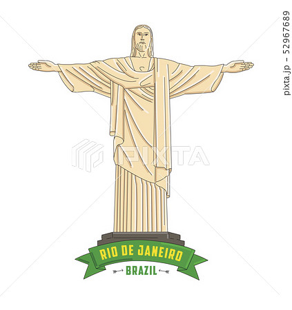 Vector illustration of Statue of Christ the Redeemer, located in Rio de Janeiro, Brazil by Marynova 52967689