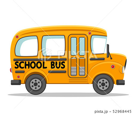 Empty School Bus On A White Background のイラスト素材 52968445 Pixta