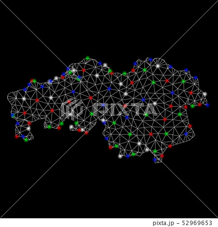 Bright Mesh 2D North Brabant Province Map with Flare Spots 52969653
