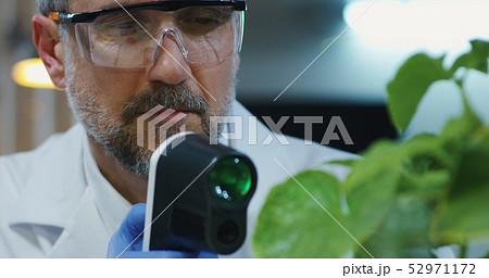 Scientist using a thermometer 52971172
