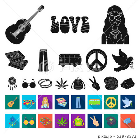 Happy and attribute black,flat icons in set collection for design. Happy and accessories vector 52973572