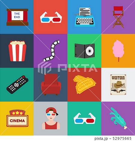 Films and cinema cartoon icons in set collection for design.Movies and Attributes vector symbol Films and cinema cartoon icons in set collection for design.Movies and Attributes vector symbol 52975665