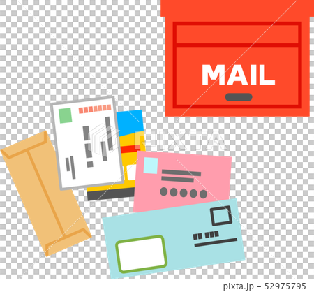 明信片，密封的信件和信箱 52975795
