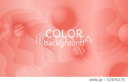 Coral color background. Fluid shapes pattern. 52976270