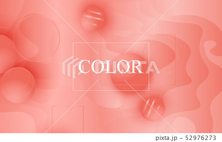 Coral color background. Fluid shapes pattern. 52976273