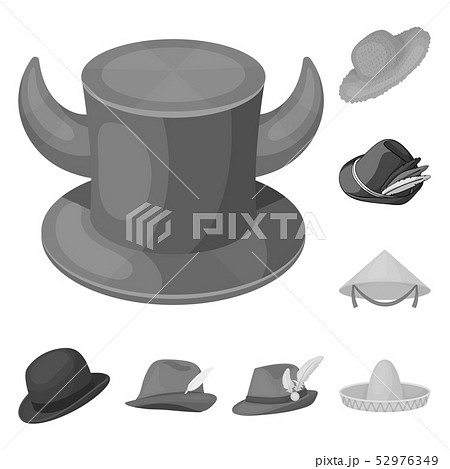 Vector design of hat and cap sign. Set of hat and model vector icon for stock. 52976349
